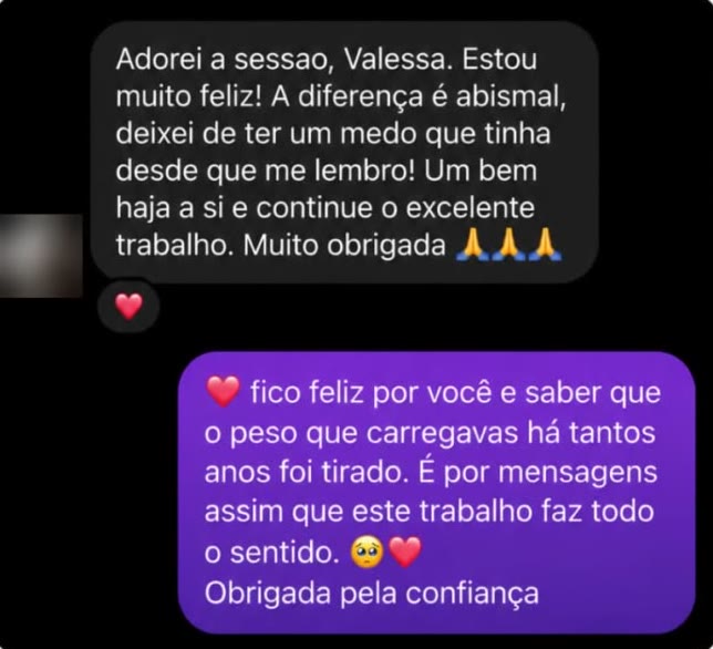 A diferença é abismal. Deixei de ter um medo que tinha desde que me lembro.